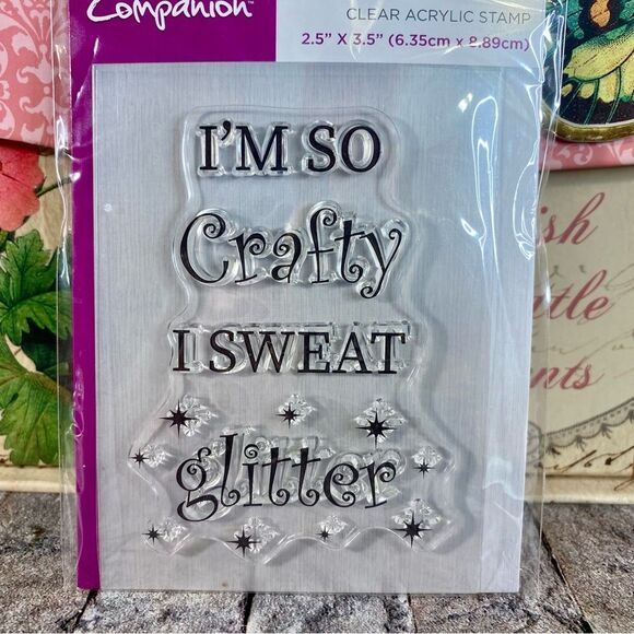 Crafter's Companion Clear Acrylic Stamp NWT I'm So Crafty 1 Piece Handmade Cards - Picture 3 of 4